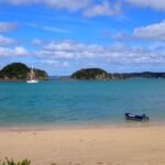 Anlanden mit dem Dinghi Urupukapuka Island