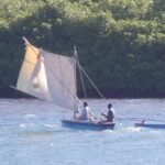 Auslegerboot in der Gaspard Bay