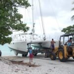 Belena kommt aus dem Wasser