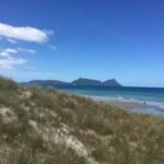 Blick über die Dünen zu Bream Head