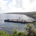 das Dock, auf dem Dinghis geparkt werden