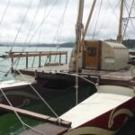 ein nachgebauter Traditionskatamaran