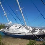gestrandete Luxusyacht