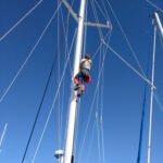 im Mast muss auch manchmal gearbeitet werden