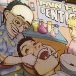 Praxisschild vorm Zahnarzt